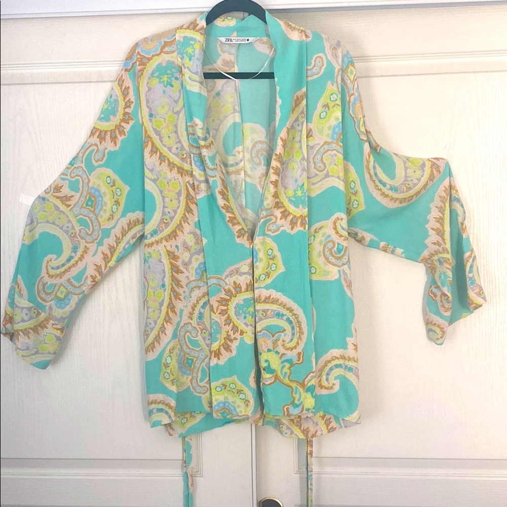 Zara-Paisley Kimono Cardigan